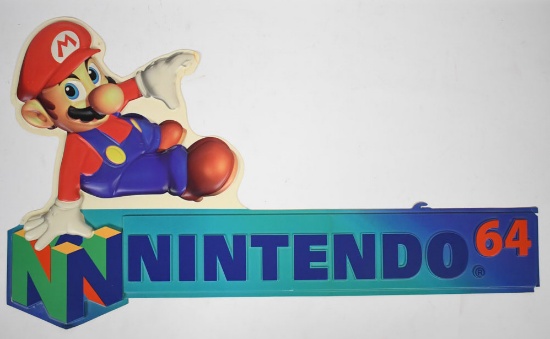 3-1/2ft Vintage Nintendo 64 Mario 3D Store Display