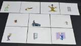 Vintage Cartoon Animation Production Art Cels