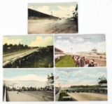 5 19111912 Indianapolis 500 Auto Race Postcards