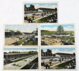 5 Early 1900s Indianapolis 500 Auto Race Postcards