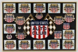Vintage United States Auto Club Framed Stickers