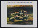 Al Unser Sprint Car 2Sided Print By Ron Burton