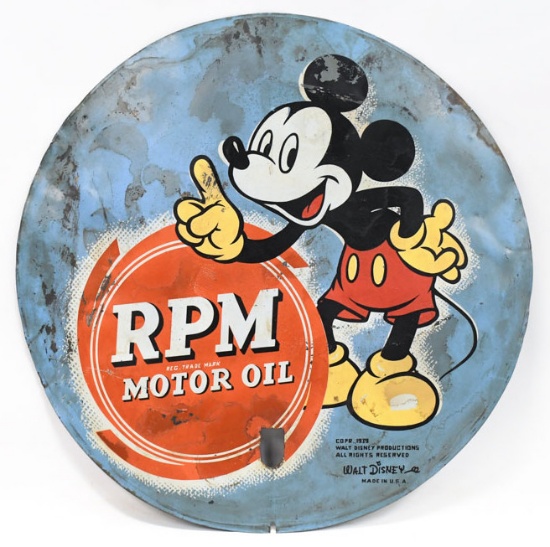 SST Walt Disney Mickey Mouse RPM Motor Oil Sign