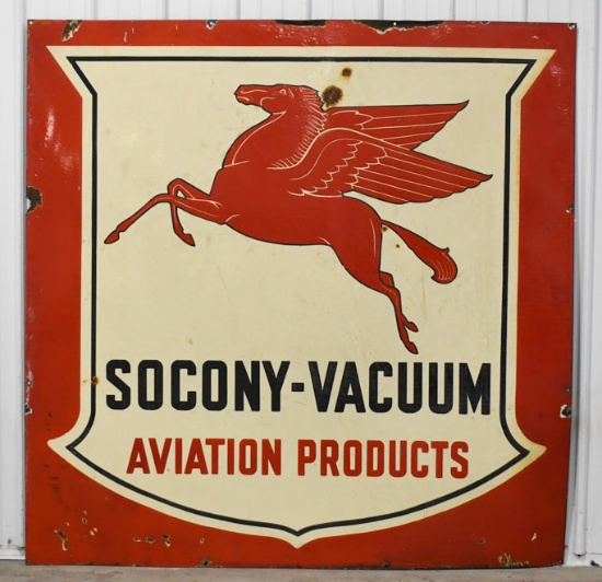 Early SSP Mobil Socony-Vacuum Aviation Sign 69x69