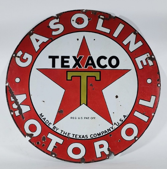 SSP Texaco Gasoline and Motor Oil Sign