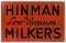Vintage SST Hinman Milkers Advertising Sign