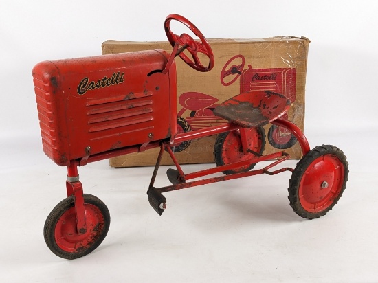 Original Red Castelli Pedal Tractor w/ Box