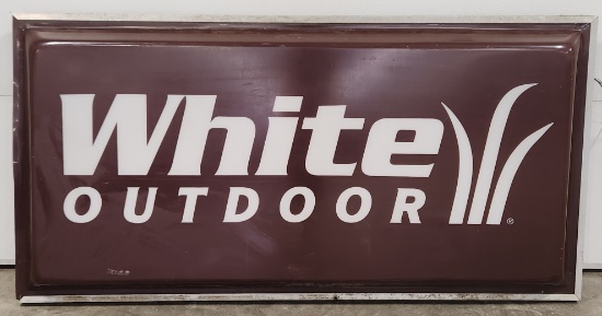 6ft DS White Outdoor Lawn Equipment Lighted Sign