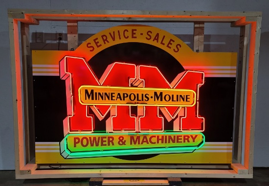 Custom Minneapolis Moline Tin Neon Sign