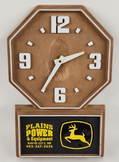 John Deere Plains Power Equipment Dealer Clock