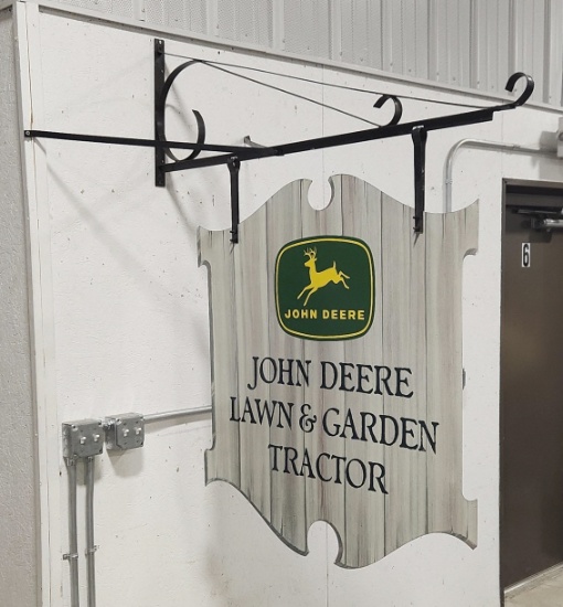 John Deere Lawn & Garden Tractor Sign w/ Hanger
