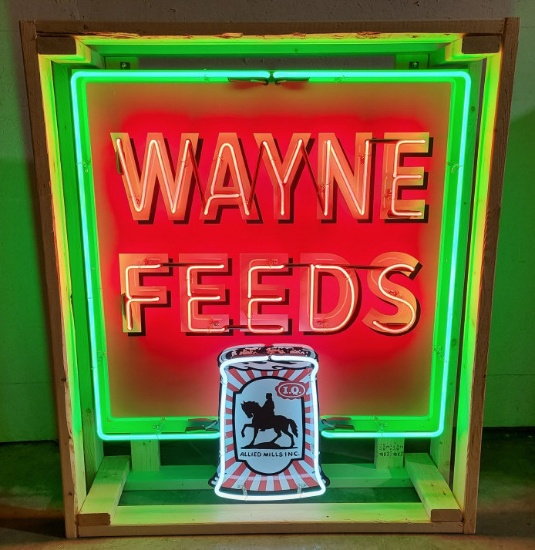Custom Wayne Feeds Tin Neon Sign