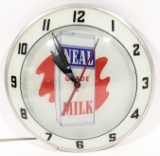 Neal Milk Double Bubble Lighted Advertising Clock