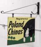 DS Poland China Metal Sign w/ Hanging Bracket
