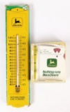 Vintage NOS John Deere Thermometer & Rain Gauge