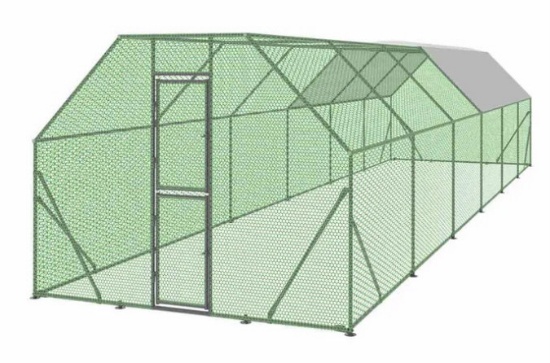 TMG 10'x40' Wire Mesh Chicken Run Shelter