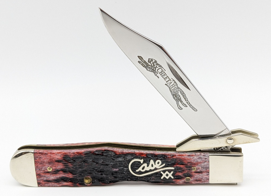 2002 Case XX Cranberry Silver Script Cheetah | Proxibid 2002 Case XX Cranberry Silver Script Cheetah | Proxibid