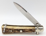 Bargeon Inox Stag Switchblade Knife