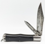 Maher & Grosh 2 Blade Ebony Coke Bottle Knife