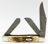 2007 Case XX Burnt Bone Damascus Stockman Knife
