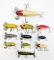 (11) Antique Fred Arbogast Jitterbug Fishing Lures