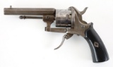 Antique Engraved Belgian 7mm Pinfire Revolver