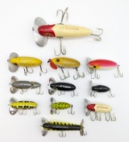(11) Antique Fred Arbogast Jitterbug Fishing Lures