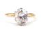 Ladies 14K Yellow Gold Oval CZ Dinner Ring