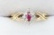 Ladies 10K Yellow Gold Ruby & Diamond Dinner Ring
