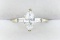 Ladies 14K White Gold Marquise CZ Dinner Ring