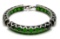 Sterling Silver and Green Resin Bangle Bracelet