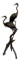 75'' Tall Bronze Lifesize Cranes on Log Fountain