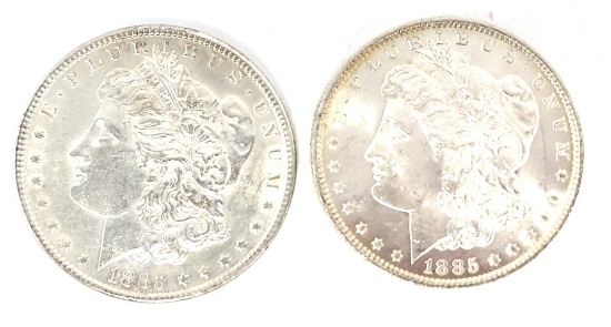 1885 & 1885-O Morgan Silver Dollars