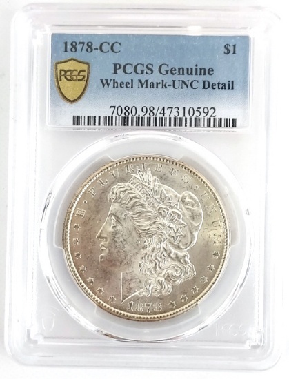 1878-CC U.S. Morgan Silver Dollar PCGS UNC Detail