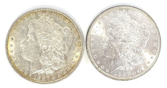 1887 & 1887-O Morgan Silver Dollars
