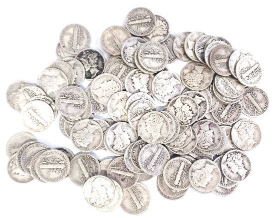 $10 Face Value 90% Silver Mercury Dimes