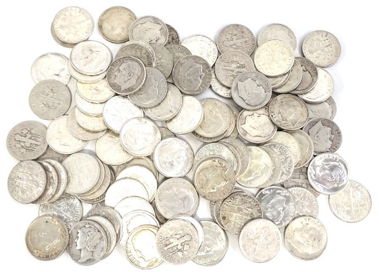 $10 Face Value 90% Silver Roosevelt Dimes