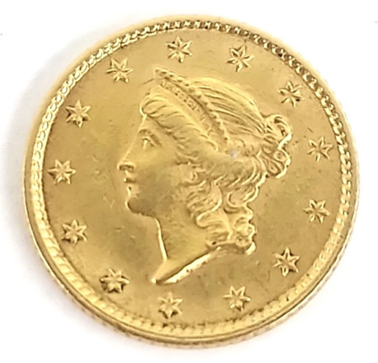 1853 Liberty Head $1 Gold Piece