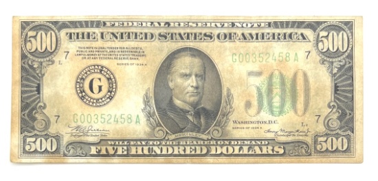 1934 A $500 Federal Reserve Note
