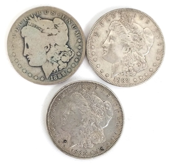 (2) 1888 & 1888-O Morgan Silver Dollars