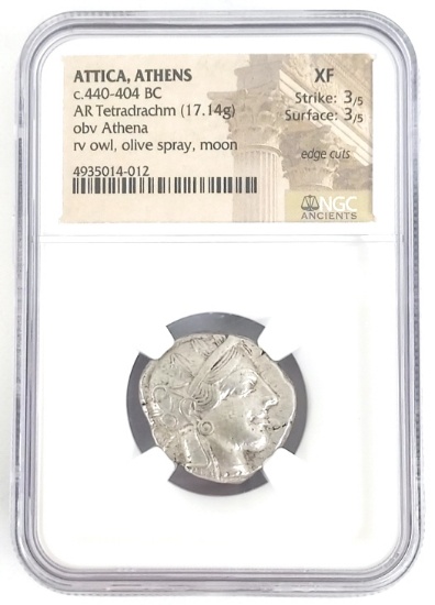 NGC Attica Athens 440-404 BC Ancient Coin XF