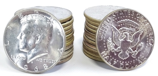 $12 Face Value 40% Silver Kennedy Half Dollars