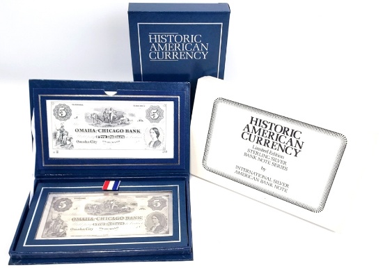 Sterling Silver $100 Omaha and Chicago Bank Note