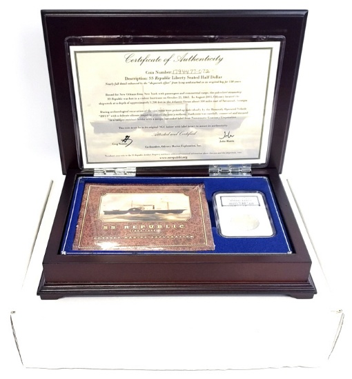 SS Republic NGC 1858-O Liberty Seated Half Dollar