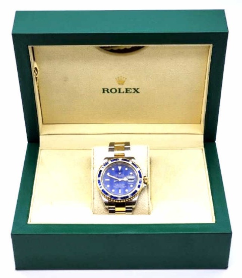 Men's Two-Tone Rolex Submariner Date Wristwatch