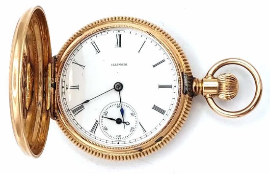 14K Gold 1887 Illinois Hunting Case Pocket Watch