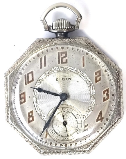 14K Gold Elgin Grade 345 Open Face Pocket Watch