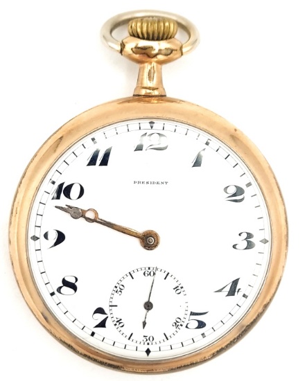 Antique President Open Face Pocket Watch