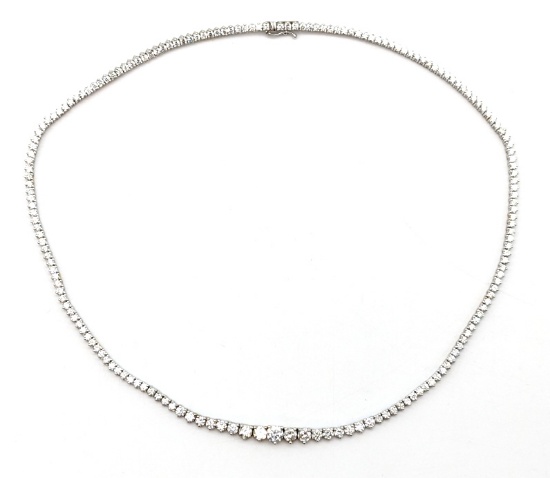 14k White Gold 9.52 CTTW Diamond Necklace