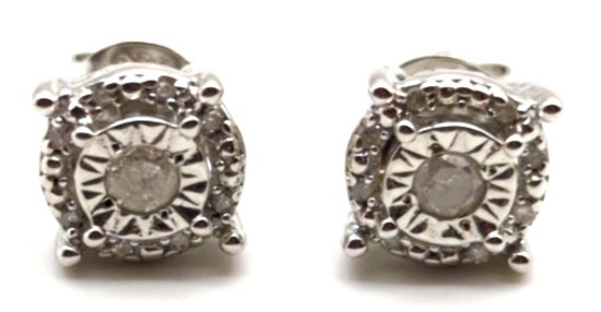 Sterling Silver Diamond Dinner Earrings